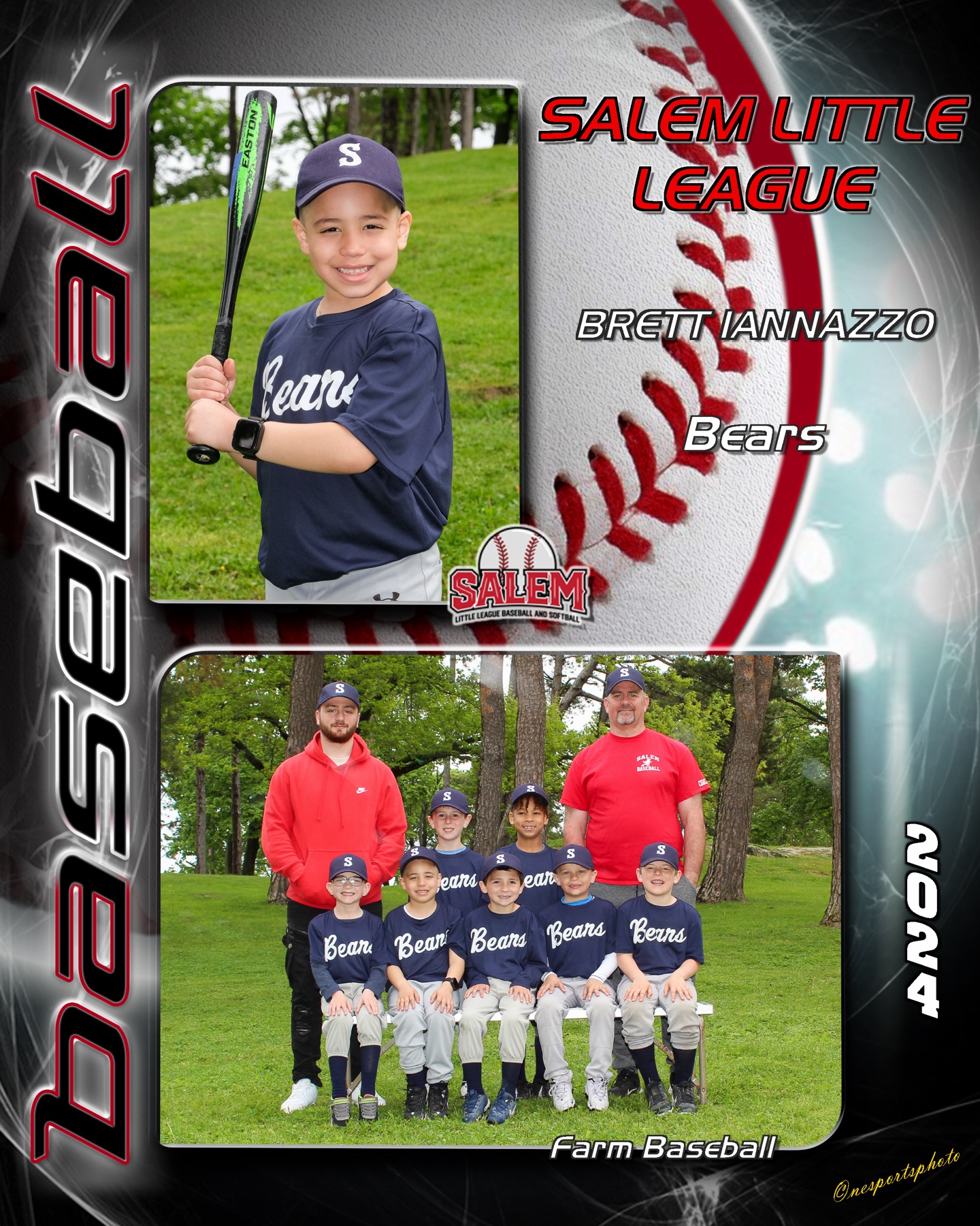 Baseball photo product shown full frame