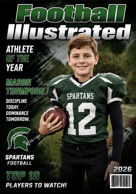 Football photo product shown full frame